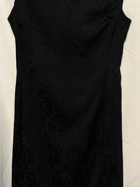 Sleeveless Black Jacquard Midi Dress